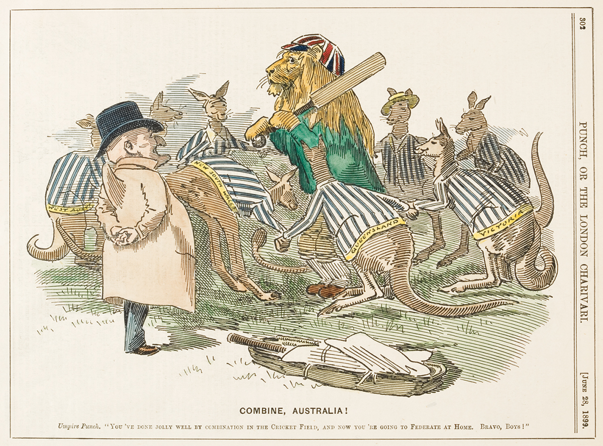 'Combine Australia!' cartoon, 1899