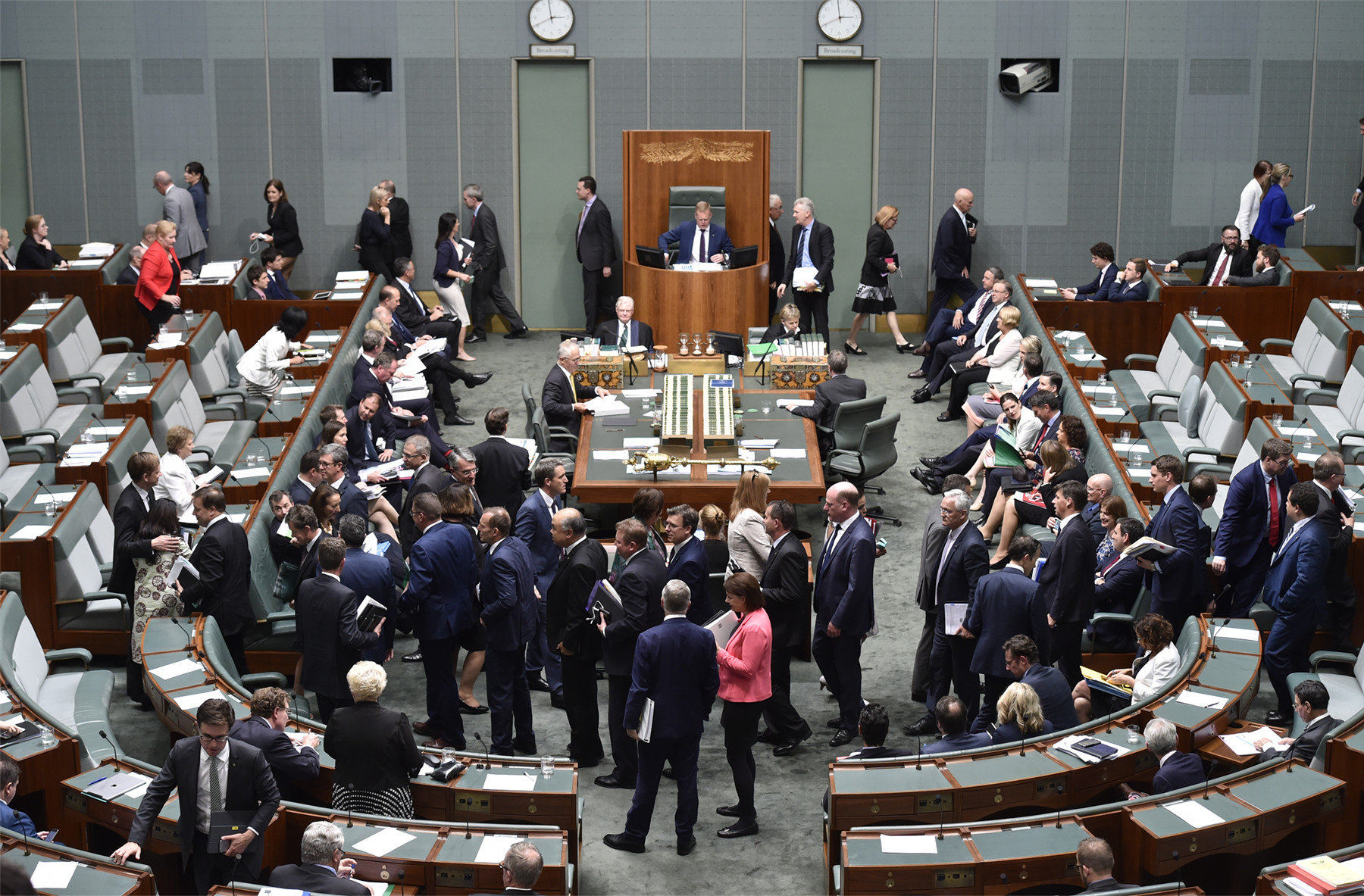 The House of Representatives during a division.