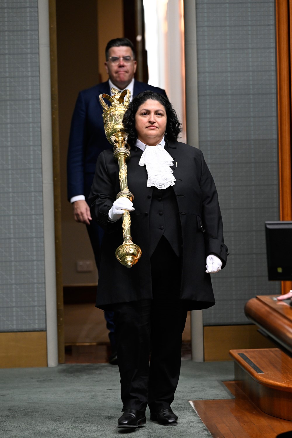 The Serjeant-at-Arms carrying the Mace.