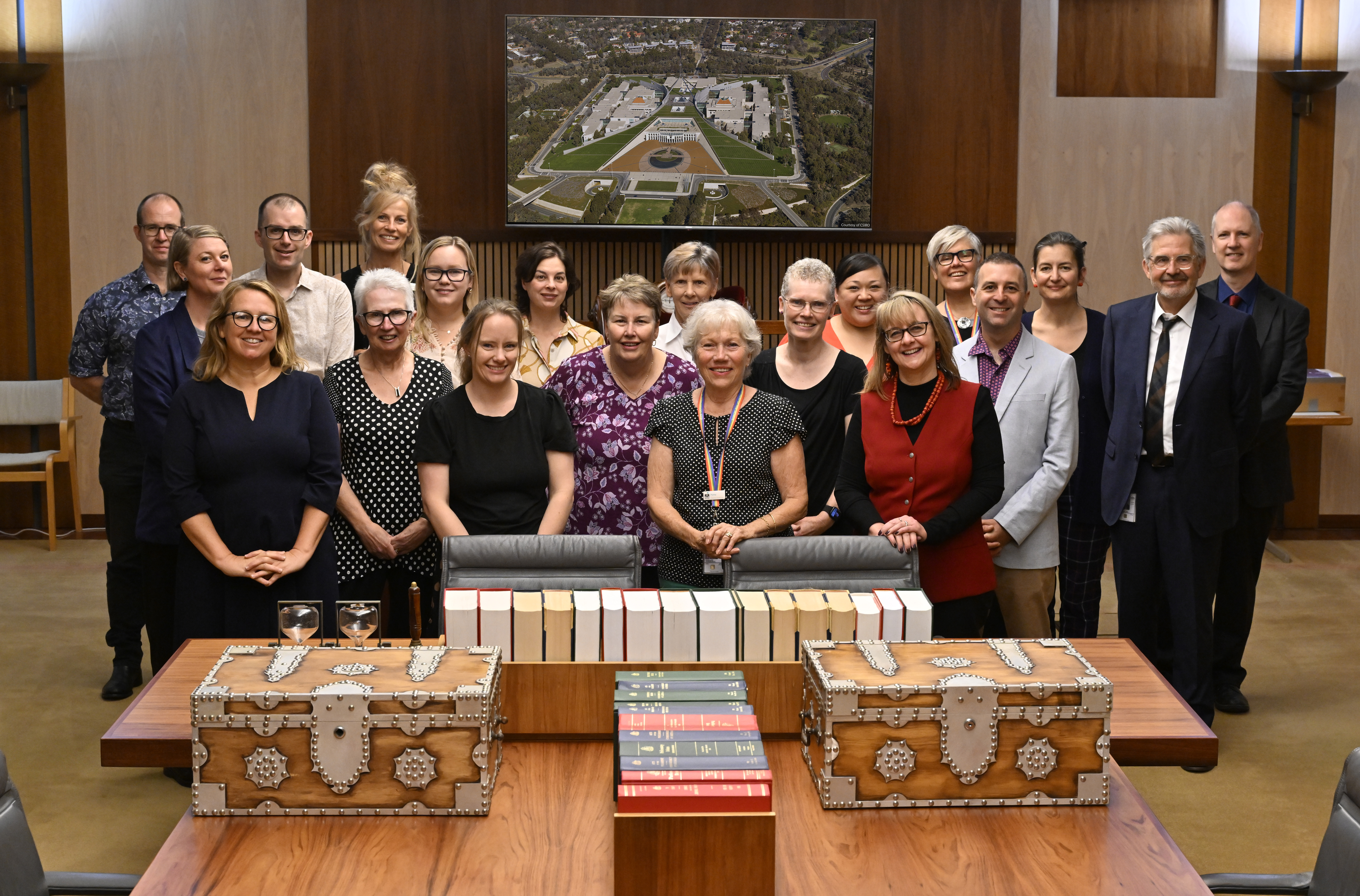 The PEO team in the Education Centre at Parliament House
